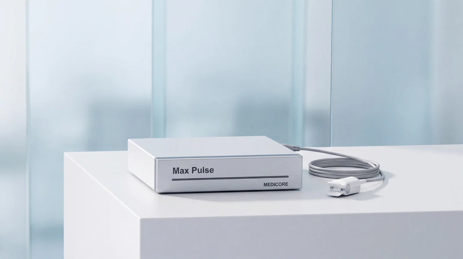 Max Pulse console with fingertip sensor on a studio plinth